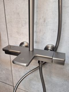 Душевая система с термостатом AltroBagno Lamberto 030426 GrMt оружейная сталь